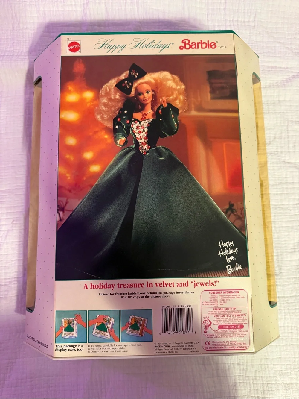 Barbie 1991 Happy Holidays Special Edition #1871 Mattel NRFB Doll Vintage Blonde